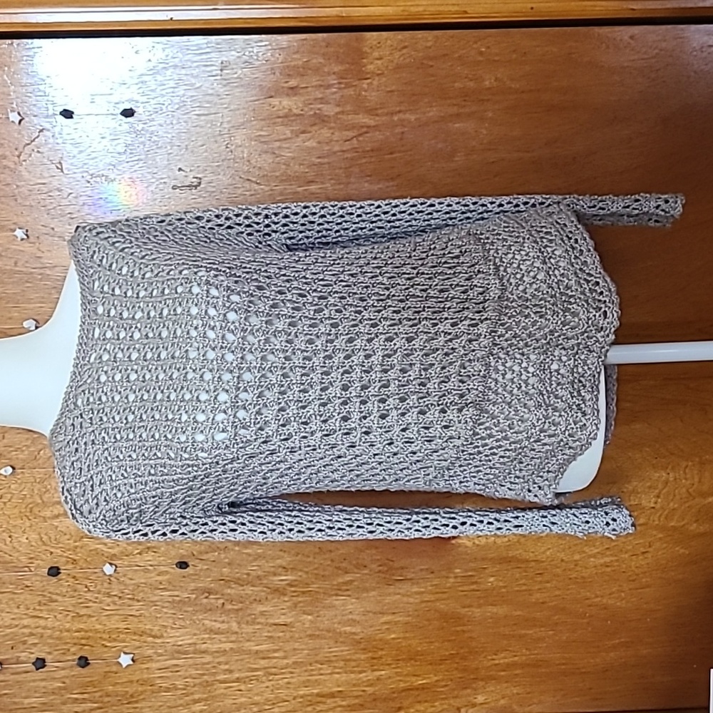 Lucky Brand Sage Green Crochet Sweater